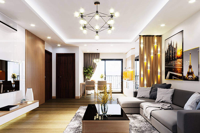 thiết kế phòng khách chung cư 13