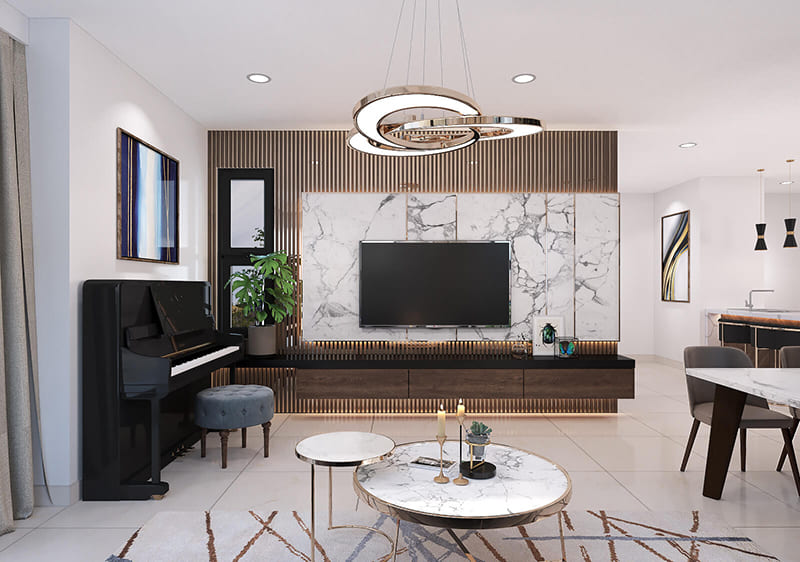 thiết kế phòng khách chung cư 15