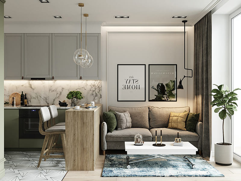thiết kế phòng khách chung cư 9