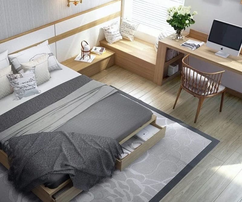 thiết kế phòng ngủ nhỏ 9m2 10