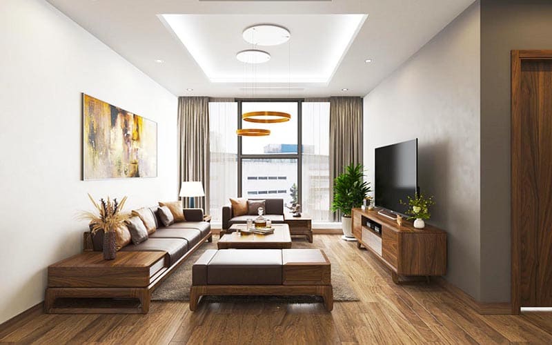 trang trí phòng khách 15m2 13